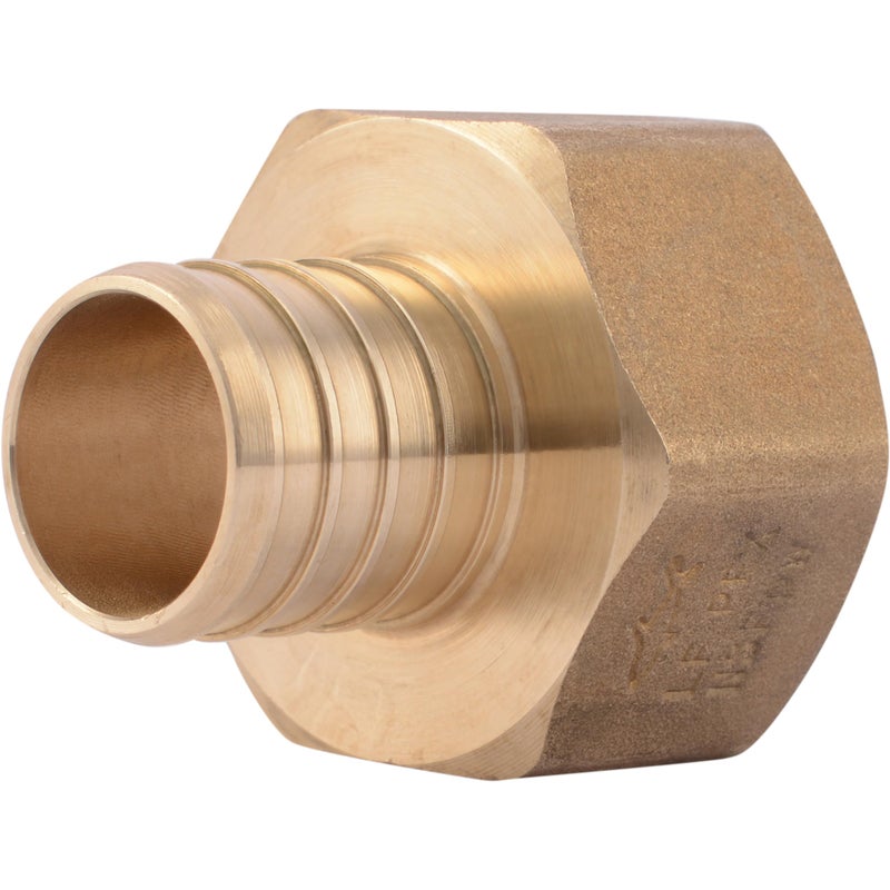 SharkBite 1 Inch Crimp Female Adapter, Brass Plumbing Fitting, PEX Pipe, PE-RT, UC094LFA - Image 1